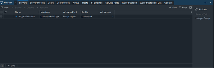 Hotspot server bound to powerlynx-bridge